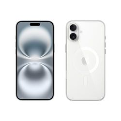 Apple iPhone 16 Plus (256 GB) - Wit + Doorzichtig hoesje met MagSafe
