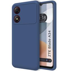 Tumundosmartphone Ultramjukt flytande silikonfodral för Zte Blade A34 4G mörkblått