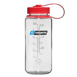 Nalgene Sustain Tritan BPA-fri vattenflaska tillverkad med material härledd av 50% plastavfall, 16 uns, bred mun, klar