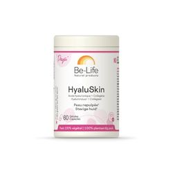 BE-LIFE | HYALUSKIN | Complément alimentaire | Peau | Hydratation | Réduit l'apparence des rides| Acide hyaluronique & collagène | 60 Gélules