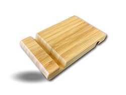 KIBROS Support de téléphone Tablette | Bambou | Socle | 13 * 8 * 2 | Pratique pour Regarder Un Film ou participer à Une réunion virtuelle | Deux rainures pour s'adapter à Tous Les Smartphones SUPTELc