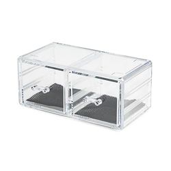 Compactor Make Up and Jewellery 2 Drawer Organiser, Polystyrene, Transparent, 23.8 x 10.8 x 15.3cm, RAN8576