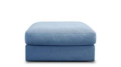 CAVADORE Fiona Canapé-lit sans Dossier et Tabouret XXL Bleu Clair 94 x 48 x 112 cm