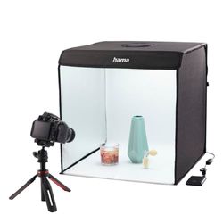 Hama Scatola fotografica, 50 x 50 cm (studio fotografico, mini studio fotografico, scatola luminosa, scatola luminosa, scatola leggera, mini scatola bianca, verde, tenda luminosa, per fotografia di