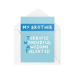 Grappige Broer Kaarten | Tw* t Card | Voor hem Broers en zussen Broer's Verjaardag Afstuderen Geslaagd Test Trots Zuster Banter Joke Nieuwigheid Zweren | CBH636