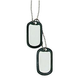 Miltec Dog Tag Amerikaanse identiteitskaart, blanco, roestvrij staal, volwassenen, uniseks, grijs, eenheidsmaat