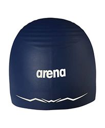 Arena Aquaforce Wave - Cuffia da nuoto in silicone da corsa per uomo e donna, idrodinamica, prestazioni competitive e intensive, colore blu navy, taglia L