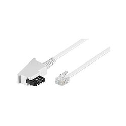 Goobay 68542 Cavo di Collegamento TAE-F, Pin Out Universale, Bianco, 15m Lunghezza del Cavo