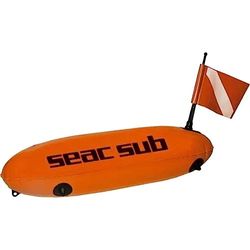 Seac Torpedo Boj, Scubadykning Säkerhetssignal med hög synlighet med avtagbar markörflagga, linaoch 2 karbinhakar ingår