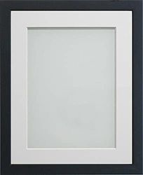 Frame Company Jellybean Range Black Wooden A2 Picture Photo Frame with White Mount for Image A3 * Choice of Colours & Sizes* Fitted with Perspex