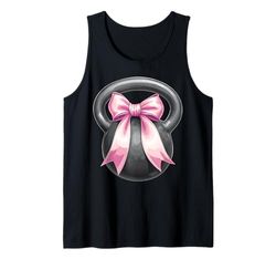 Coquette Bow Kettlebell Sollevamento Allenamento Ragazza Mamma Rosa Canotta