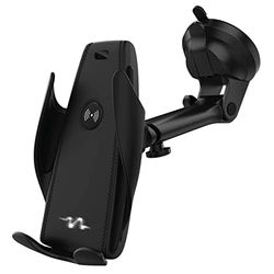 S SUMEX Cargador Inalámbrico Coche Soporte con Cierre y Apertura Automático Inducción Electromagnética Giratorio 360 Grados para iPhone, Samsung y Modelos con Carga Inalámbrica