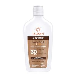 Ecran Sunnique - Latte protettivo solare bronzo+ SPF 30, protezione media UVB e UVA, attiva l'abbronzatura naturale, senza autoabbronzante, con tecnologia PureBronze, resistente all'acqua - 370 ml