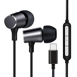 LINK HEADPHONES WITH MICROPHONE WITH VOLUME CONTROL USB-C CONNECTOR COLOR BLACK
