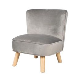 roba Mini Fauteuil Enfant en Velours Lil Sofa - 1 Place - Assise Confortable - Style Scandinave - 48 x 44 cm - Facile à Nettoyer - dès 18 Mois - Gris