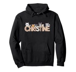 Christine Cat Trees - Personalized Cute Name Word Art Pullover Hoodie