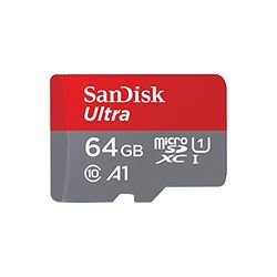 SanDisk Ultra 64GB microSDXC Memory Card + SD Adapter with A1 App Performance Up to 120MB/s, Class 10, UHS-I