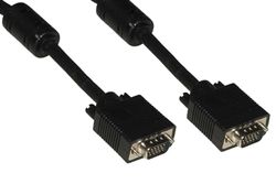 LINK KABEL VGA MONITOR 15 POLI HANG/HAN MT 3 MED HERRITER MED 15 TRÅDAR FÄRG SVART
