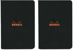 Rhodia 119183C - Black Piqué Notebook - A5 - Small Squares - 96 pages - White Clairefontaine Paper 80 g/m - Soft, resistant and waterproof coated card cover - Classic (Pack of 2)