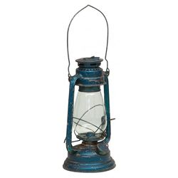 Biscottini Ancienne lanterne à pétrole en métal L16xPR16xH33 - Centre de table - Décor maison - Lanterne shabby - Camping