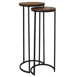 HOME DECO FACTORY, HD0289, Juego de 2 Gigognes M1, colección Softness, Muebles, Mesa y Oficina, Consola y Silla, 5 x 80 x 32,5 cm, Negro marrón, 32,5x80x32,5 cm