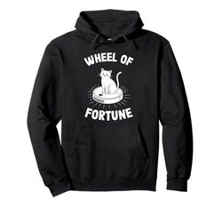 Wheel Of Fortune Cat On Robot Vacuum Cleaner Cat Pullover Hoodie