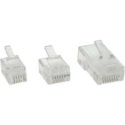 InLine 21396 Plug Modulare, Telefonico, Isdn a Crimpare su Cavo Piatto, Rj11, Nero