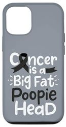 Carcasa para iPhone 14 Pro Cinta de concienciación sobre el cáncer de piel Black Poopie Head Melanom Chemo