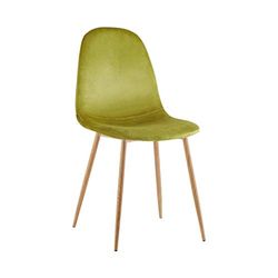 ZONS Stockholm - Silla de terciopelo, color verde y madera