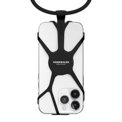 VONMÄHLEN Infinity - Collier Universel pour téléphone Portable – Support de téléphone à Mains Libres - Compatible avec iPhone et Tous Les Smartphones – Étui en Silicone avec Cordon en Nylon - Noir