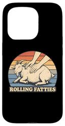 Goat Rolling Fatties Pun Joke Animal Lover Case for iPhone 15 Pro
