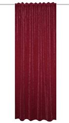 HOMEbasics 085425-5601 - THERMOCHENILLE WOLLY thermogordijn - met combiband | bordeaux 145 x 135 cm