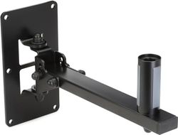 K&M 24169 Soporte de pared para amplificadores, con 3 tipos de inclinación, rotación 120° - en acero, negro - casquillo esférico, hasta 37 mm ø