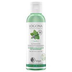 Organic Purifying Facial Toner by Logona Naturkosmetik for Blemished Skin & Combination Skin, Organic Mint & Natural Salicylic Acid from Willow Bark, Matting, Natural & Vegan, 125 ml