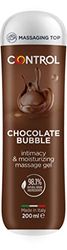 Control - Gel Buble Chocolate 3en1, Gel de Masaje Corporal con Aroma a Chocolate, Tapón masajeador, Base acuosa, 98,1% de ingredientes naturales, 200 ml