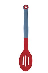 KitchenCraft Colourworks Slotted Spoon, Silicone, Cherry, 27 cm