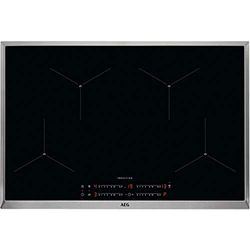AEG IAE84411XB - Placa de cocción autónoma (inducción, serie 7000, con SenseBoil®, Hob²Hood, control deslizante, 80 cm, marco de acero inoxidable, 4 zonas de cocción, función de alimentación,