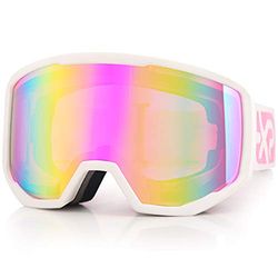 Exp Vision Skibril voor dames en heren, snowboardbril, sneeuwbril, OTG 100% uv-bescherming, skibril voor brildragers, anti-condens, roze