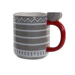 DKD Home Decor Tazza Mug Grigio Dolomita Mouse