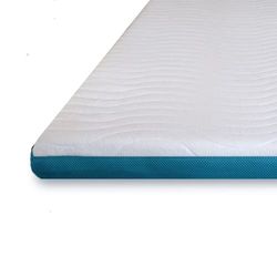 Komfortec Topper 90 x 200 cm - 7,5 cm hoog, visco-traagschuim matrastopper met 4 hoekelastieken voor boxspringbedden, wasbare aloë vera overtrek