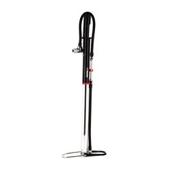 Zefal Profil Travel Aluminium Compact Floor Pump, Inline Gauge, 10 bar/145 psi, 330 g - Silver/Black