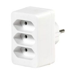 Vivanco - Adaptador de Enchufe Europeo A3 Color Blanco Euro sin Interruptor 3 enchufes Blanco