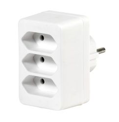 Vivanco A3 WE Euro adapter wit Euro zonder schakelaar 3fach wit