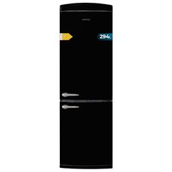 Cecotec Réfrigérateur combiné rétro à deux portes 294 L Bolero CoolMarket Combi Origin 294 Noir. Hauteur 190 cm et largeur 60 cm, No Frost total, Refroidissement multiple, Ultra Fresh