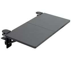 VIVO Klem-on 61 cm x 30 cm (14 inclusief klemmen) bureauverlenger, opvouwbare toetsenbordlade, tafelhouder voor zit-sta bureaus, zwart, DESK-EXT24
