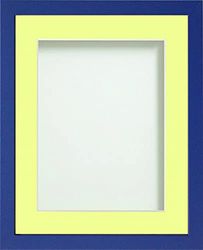Frame Company Jellybean Range Royal Blue Wooden 14x11 inch Picture Photo Frame with Lemon Bon Bon Mount for Image 12x8 inch * Choice of Colours & Sizes* Fitted with Perspex