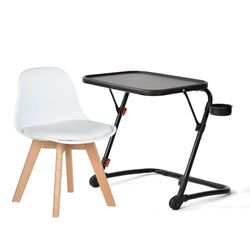 FurnitureR Table pour Enfant avec 1 Chaise, siège Enfant, de 1 à 6 Ans, Meuble pour Chambre d'enfant, Noir et Blanc