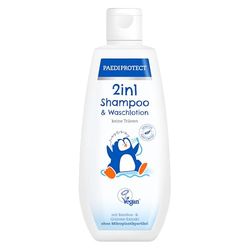 PAEDIPROTECT 2in1 detergente corpo e capelli per neonato e bambini 200 ml, pulizia delicata di pelle e capelli senza profumo e microplastiche, gel doccia idrata la pelle secca e sensibile anche