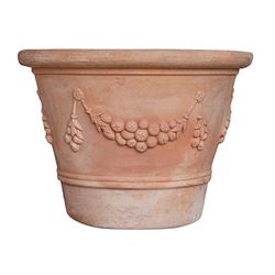 Biscottini Vasi terracotta grandi da esterno 117x117x80 cm Made in Italy | Vasi per piante grandi artigianali | Vaso terracotta grande