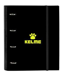 Safta KELME Jungle - Carpeta 4 Anillas de 35 cm con 100 Hojas A4, Ideal para Niños de Diferentes Edades, Cómoda y Versátil, Calidad y Resistencia, 27x3.5x32 cm, Color Negro, lima y gris